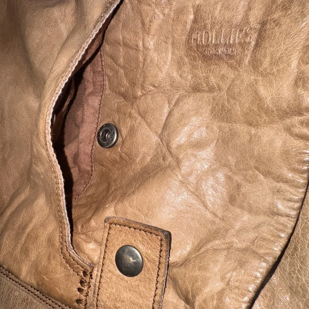 Vintage Hollies Stockholm  Leather Messenger Bag Distressed Tan Patinaed BOHO